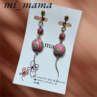 mi_mama  デザインビーズ イヤリング