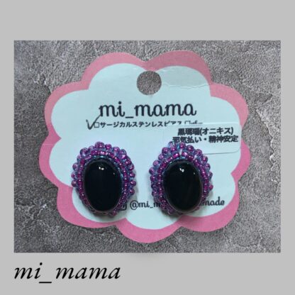 mi_mama  オニキス  ピアス